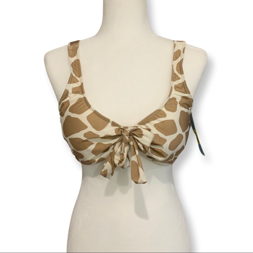NEW Antonio Melani Animal Print Bikini Top Large